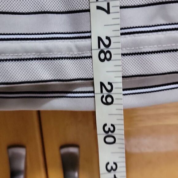 PGA Tour Stripe Golf Polo Shirt Cream White Large - Picture 11 of 14